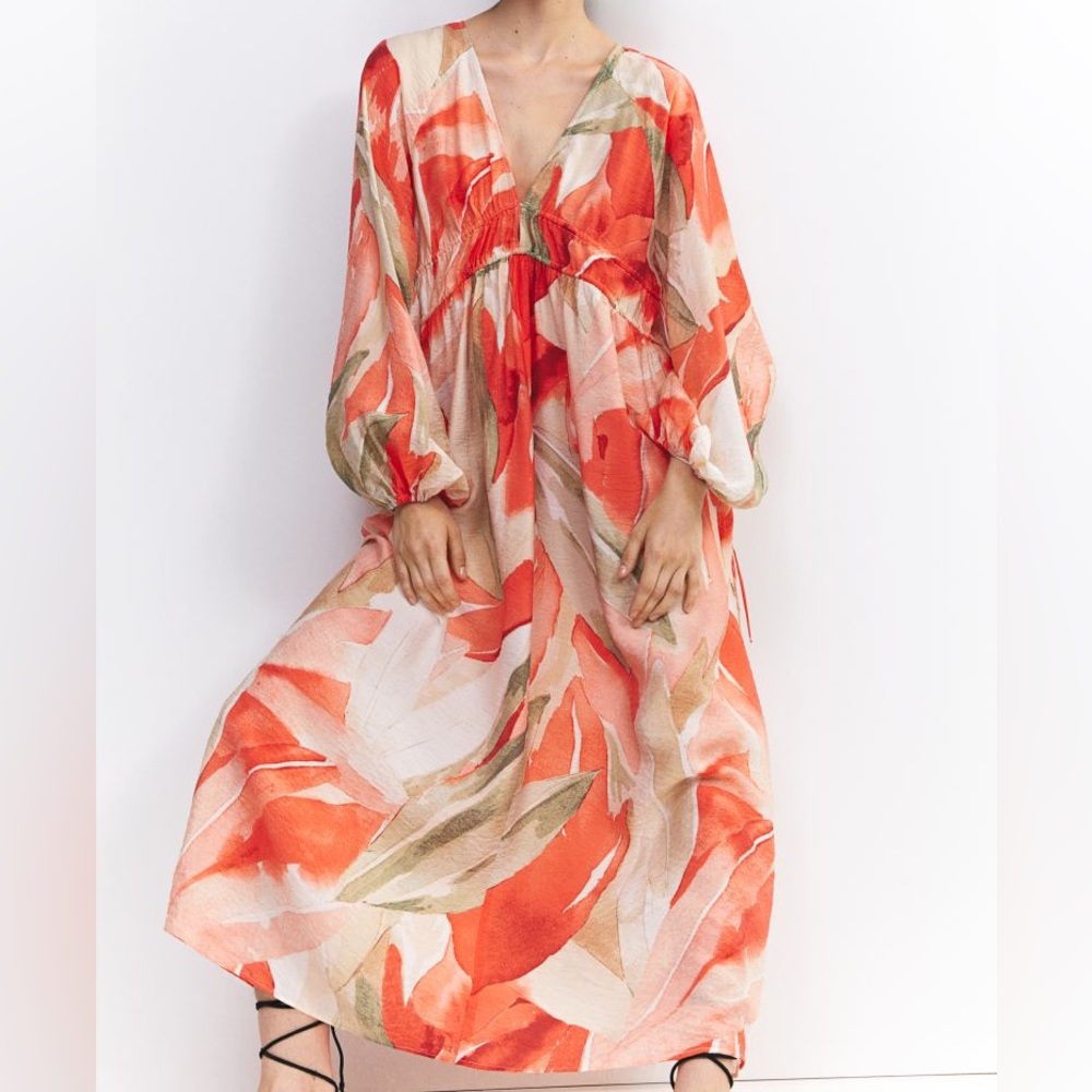 Oversized Tie Detail Dress H&M